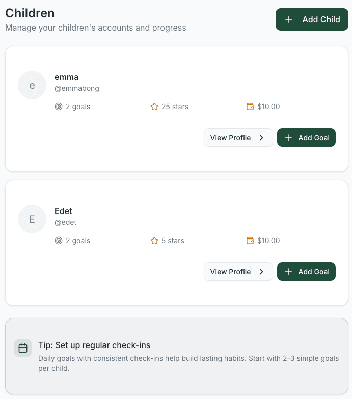 Parent child overview