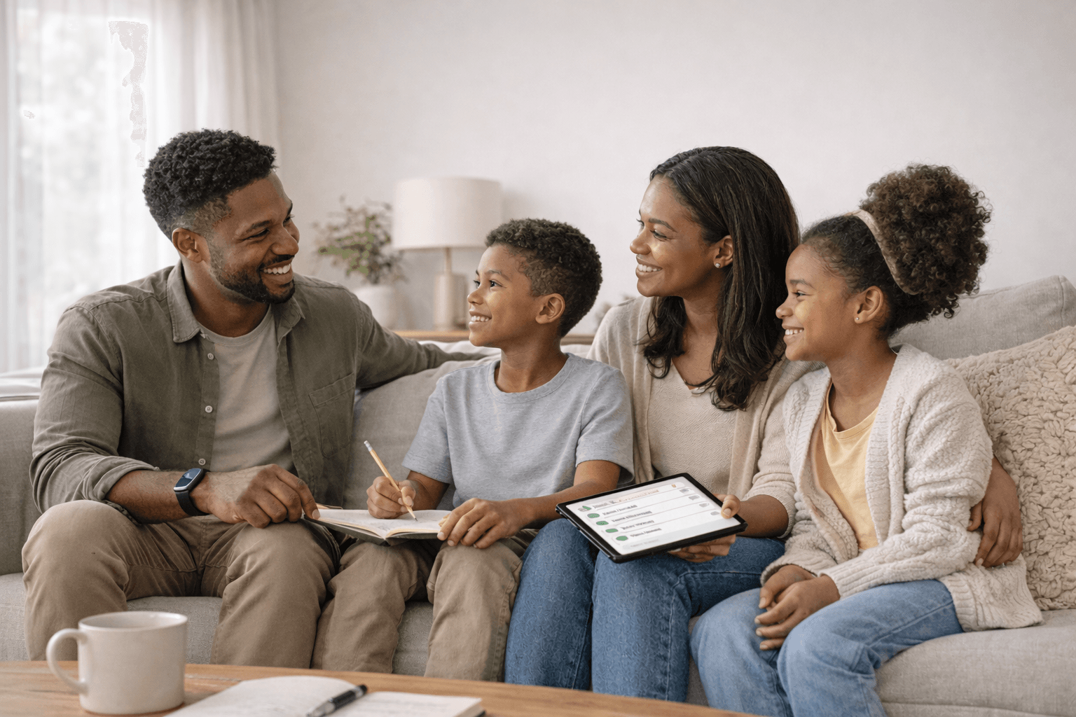 Families building habits together with Famity